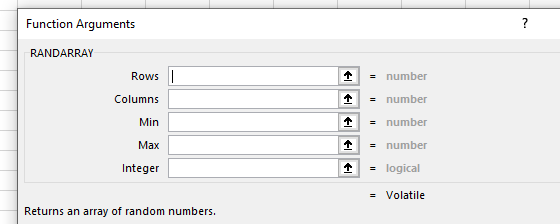 RANDARRAY function